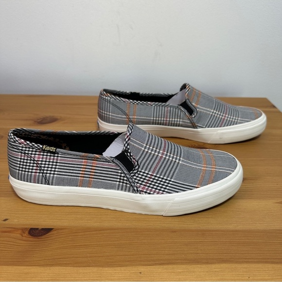 Keds | Double Decker Gray Plaid Slip-On Platform Sneakers - Picture 2 of 9